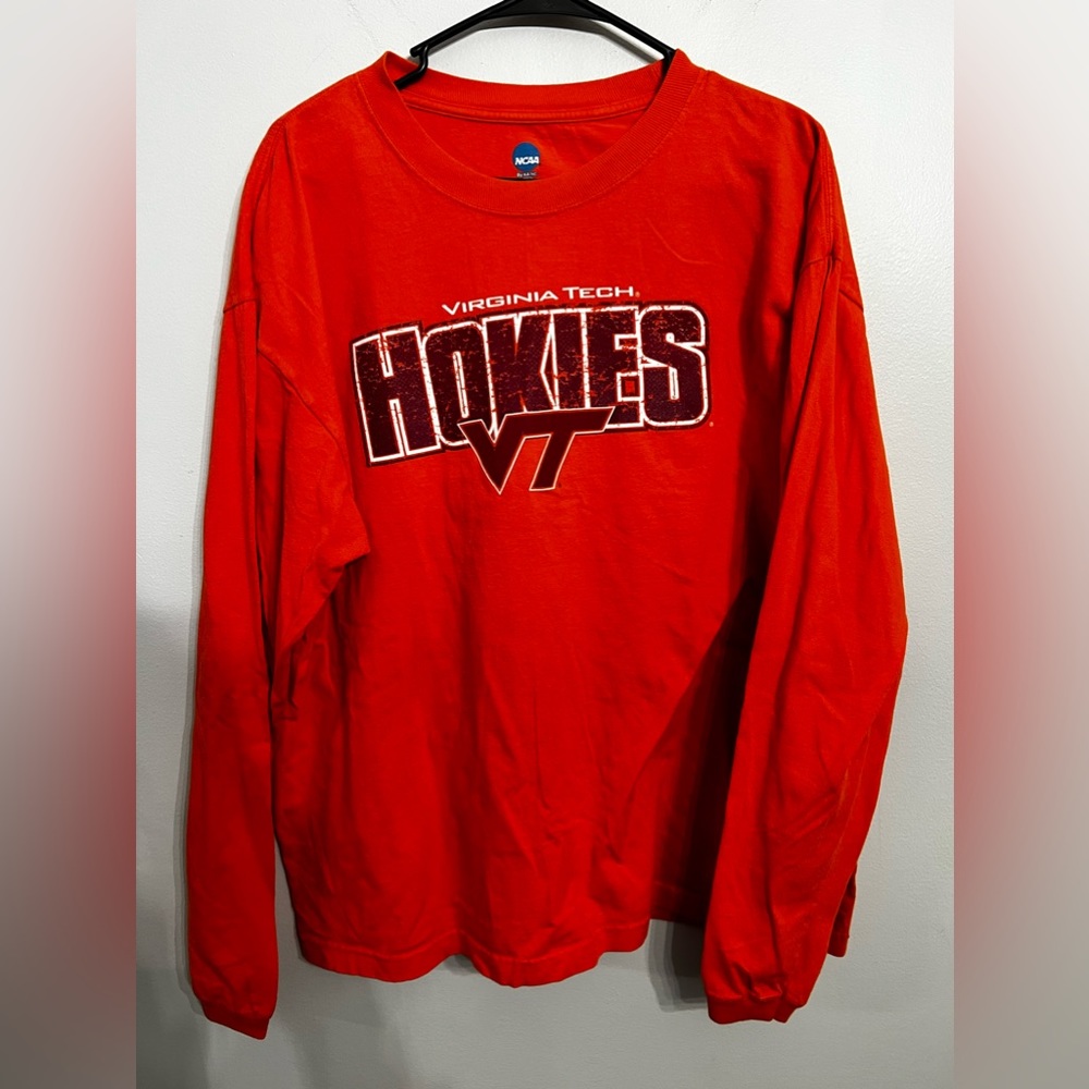 Virginia Tech Hokies Long Sleeve Orange‎ T Shirt  XL